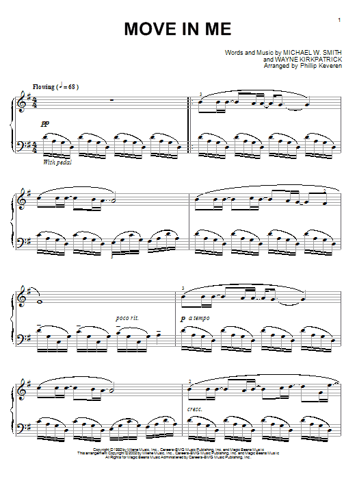 Michael W. Smith Move In Me Sheet Music Notes & Chords for Piano - Download or Print PDF