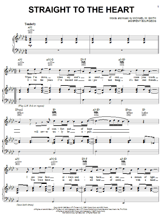 Michael W. Smith Straight To The Heart Sheet Music Notes & Chords for Piano, Vocal & Guitar (Right-Hand Melody) - Download or Print PDF Michael W. Smith Straight To The Heart Sheet Music Notes & Chords for Piano, Vocal & Guitar (Right-Hand Melody) - Download or Print PDF