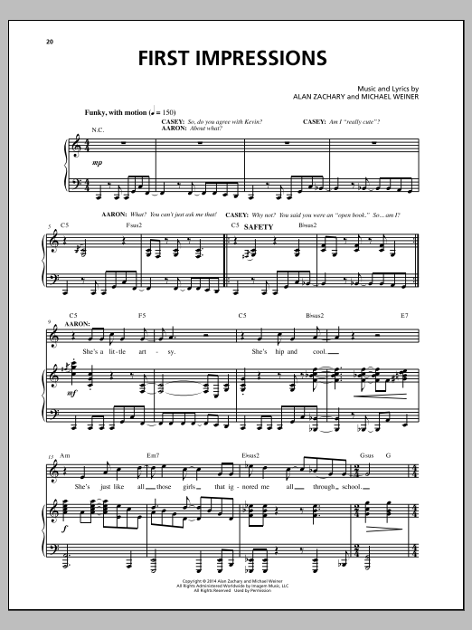 Michael Weiner First Impressions Sheet Music Notes & Chords for Piano & Vocal - Download or Print PDF