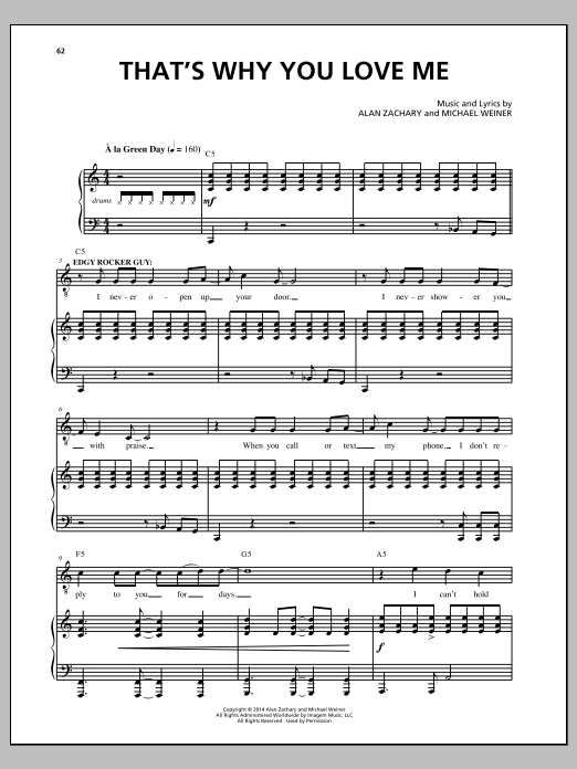 Michael Weiner That's Why You Love Me Sheet Music Notes & Chords for Piano & Vocal - Download or Print PDF