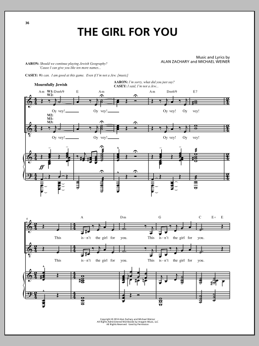 Michael Weiner The Girl For You Sheet Music Notes & Chords for Piano & Vocal - Download or Print PDF
