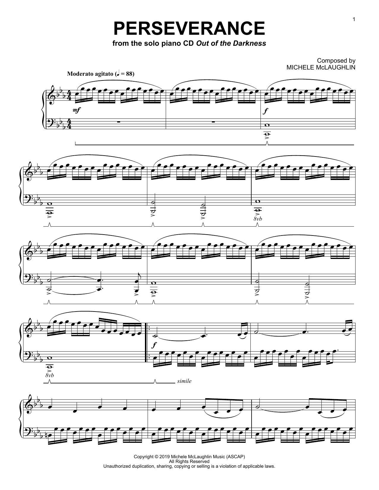 Michele McLaughlin Perseverance Sheet Music Notes & Chords for Piano Solo - Download or Print PDF