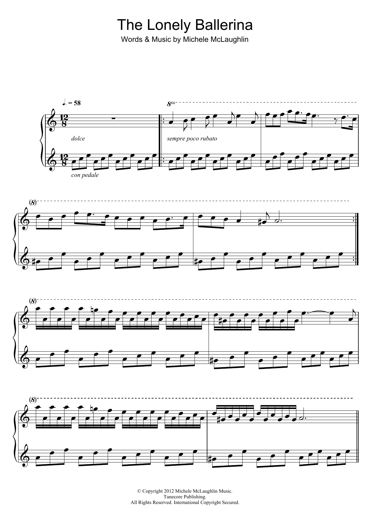 Michele McLaughlin The Lonely Ballerina Sheet Music Notes & Chords for Piano - Download or Print PDF