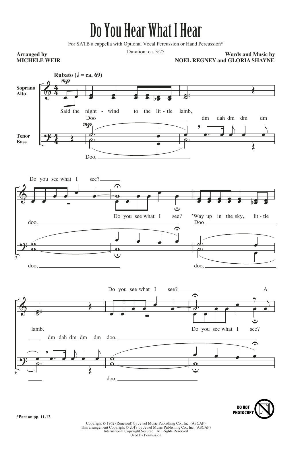 Michele Weir Do You Hear What I Hear Sheet Music Notes & Chords for SATB - Download or Print PDF