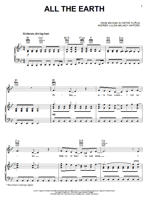 Michelle Swift All The Earth Sheet Music Notes & Chords for Piano, Vocal & Guitar (Right-Hand Melody) - Download or Print PDF
