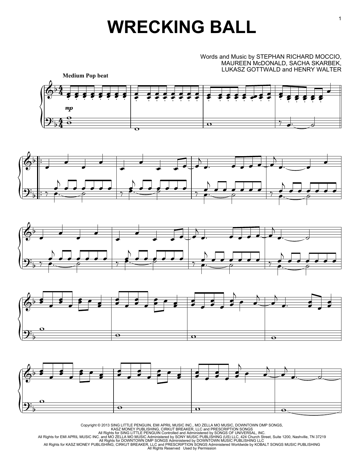 Midnite String Quartet Wrecking Ball (from the Netflix series Bridgerton) Sheet Music Notes & Chords for Piano Solo - Download or Print PDF