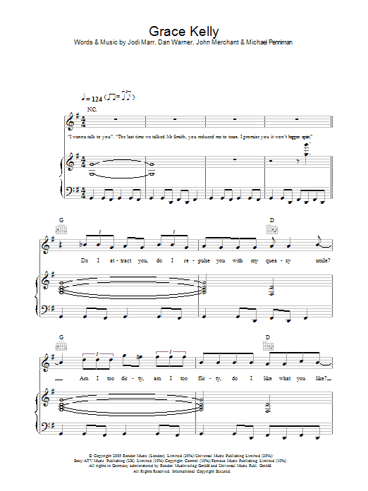 Mika Grace Kelly Sheet Music Notes & Chords for Lyrics & Chords - Download or Print PDF