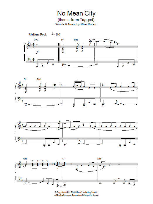 Mike Moran No Mean City (theme from Taggart) Sheet Music Notes & Chords for Piano - Download or Print PDF Mike Moran No Mean City (theme from Taggart) Sheet Music Notes & Chords for Piano - Download or Print PDF