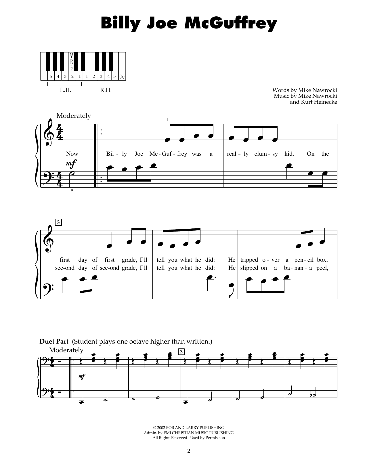 Mike Nawrocki Billy Joe McGuffrey (from Jonah - A VeggieTales Movie) Sheet Music Notes & Chords for 5-Finger Piano - Download or Print PDF