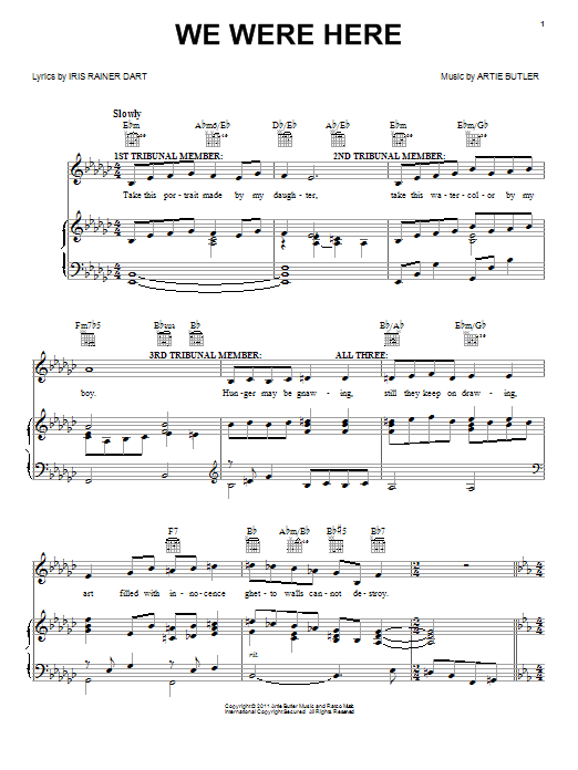 Mike Stoller We Were Here Sheet Music Notes & Chords for Piano, Vocal & Guitar (Right-Hand Melody) - Download or Print PDF