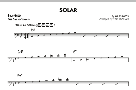 Mike Tomaro Solar - Bass Clef Solo Sheet Sheet Music Notes & Chords for Jazz Ensemble - Download or Print PDF