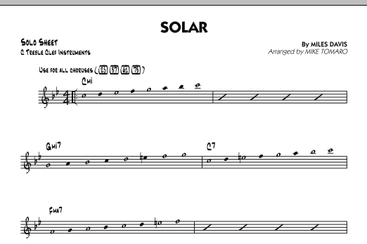 Mike Tomaro Solar - C Solo Sheet Sheet Music Notes & Chords for Jazz Ensemble - Download or Print PDF