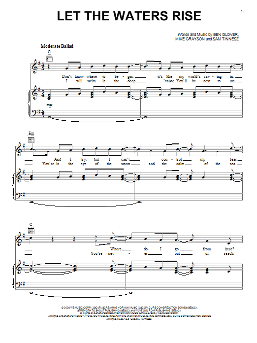 Mikeschair Let The Waters Rise Sheet Music Notes & Chords for Piano, Vocal & Guitar (Right-Hand Melody) - Download or Print PDF