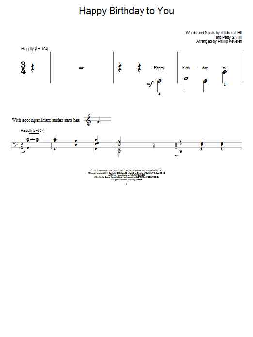 Phillip Keveren Happy Birthday To You Sheet Music Notes & Chords for Educational Piano - Download or Print PDF