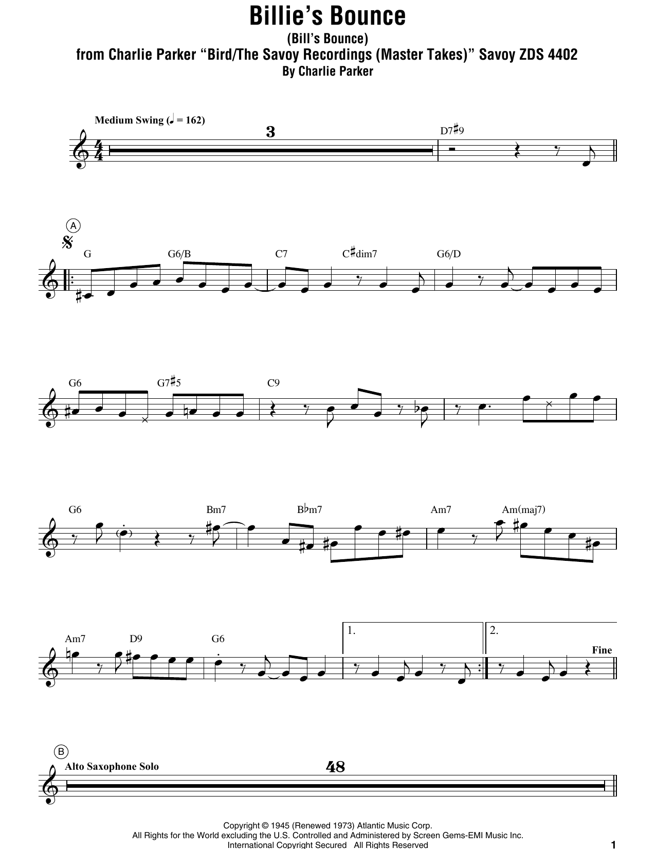 Miles Davis Billie's Bounce (Bill's Bounce) Sheet Music Notes & Chords for Trumpet Transcription - Download or Print PDF