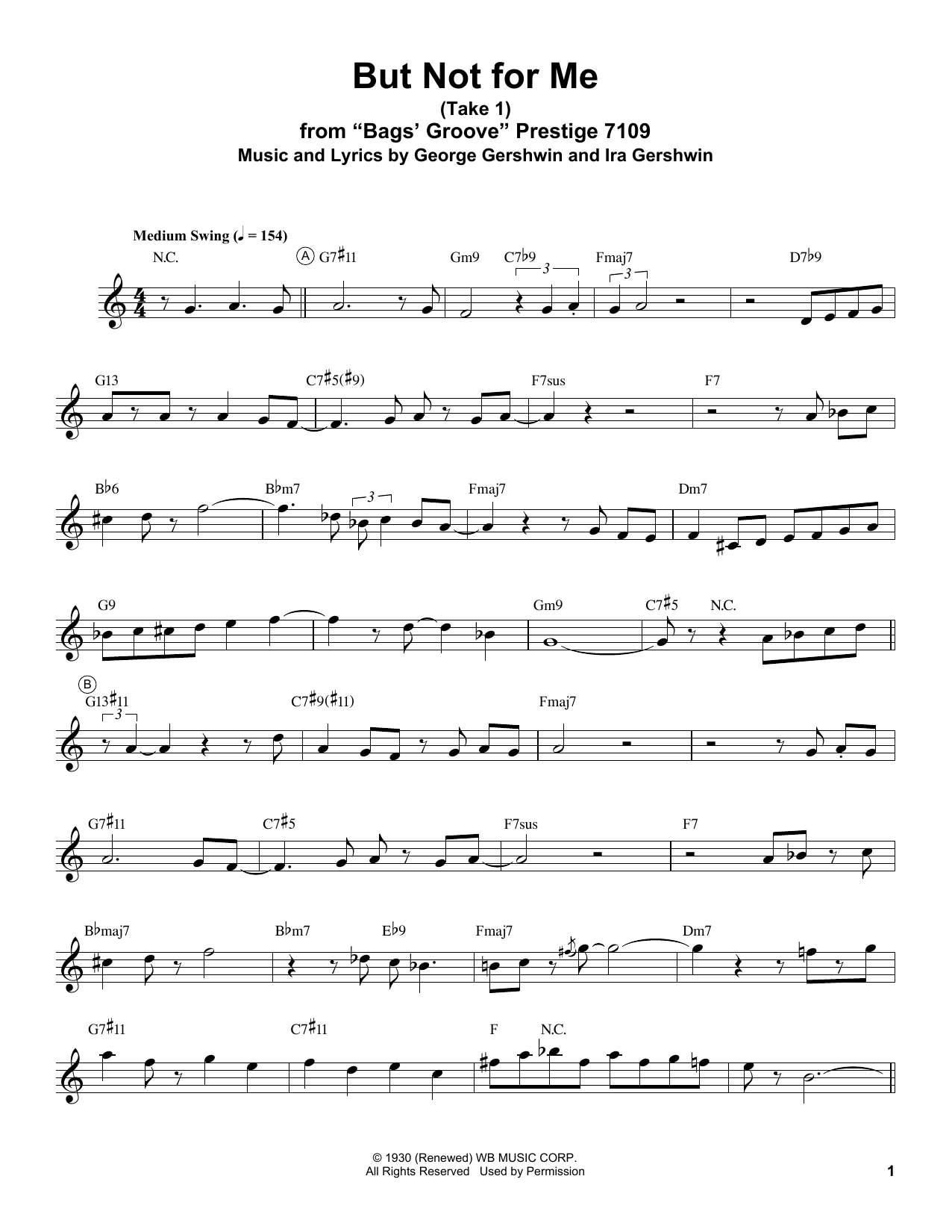 Miles Davis But Not For Me Sheet Music Notes & Chords for Trumpet Transcription - Download or Print PDF