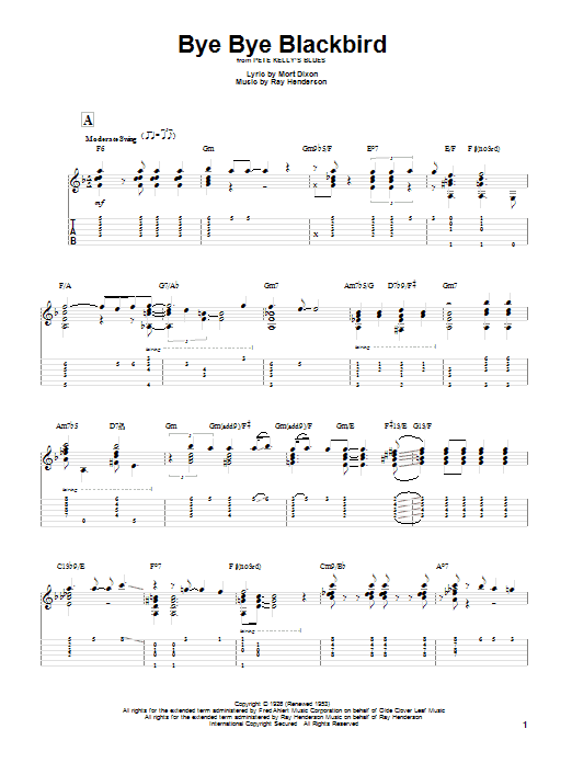 Miles Davis Bye Bye Blackbird Sheet Music Notes & Chords for Guitar Tab - Download or Print PDF