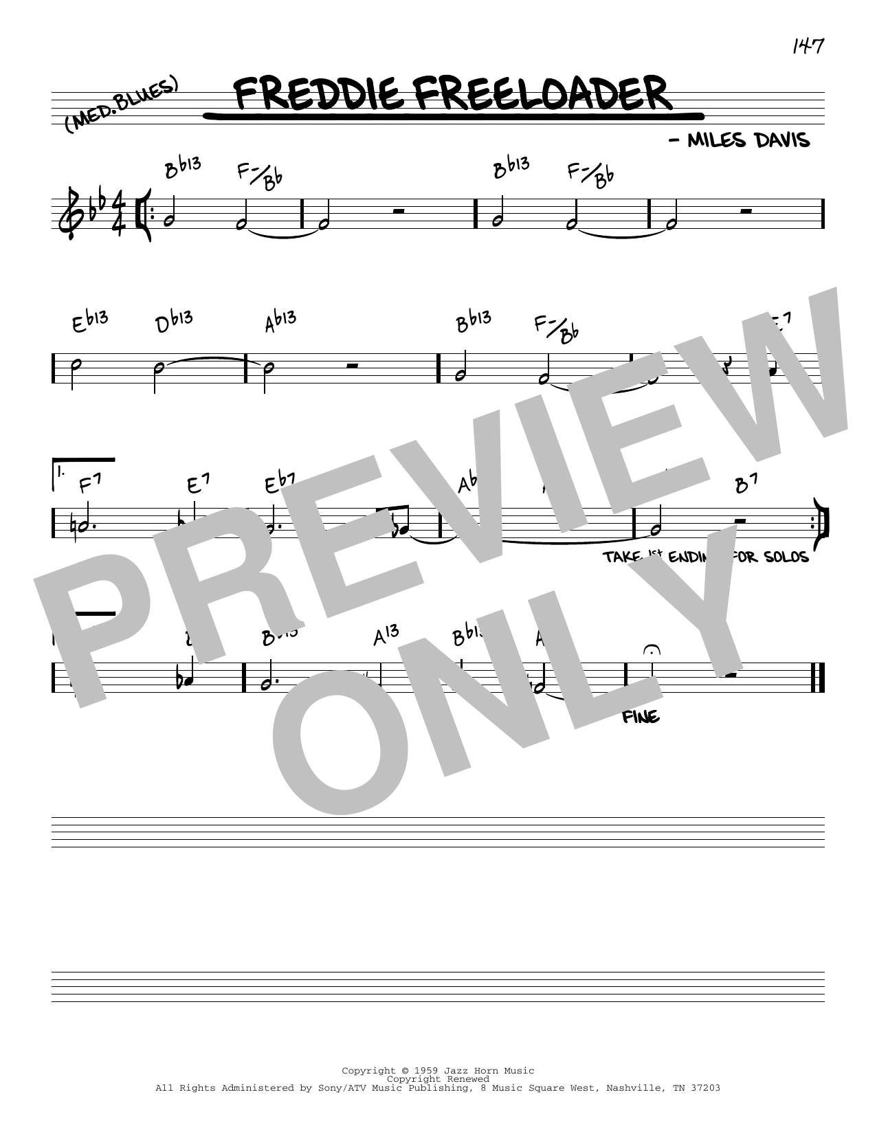 Miles Davis Freddie Freeloader [Reharmonized version] (arr. Jack Grassel) Sheet Music Notes & Chords for Real Book – Melody & Chords - Download or Print PDF