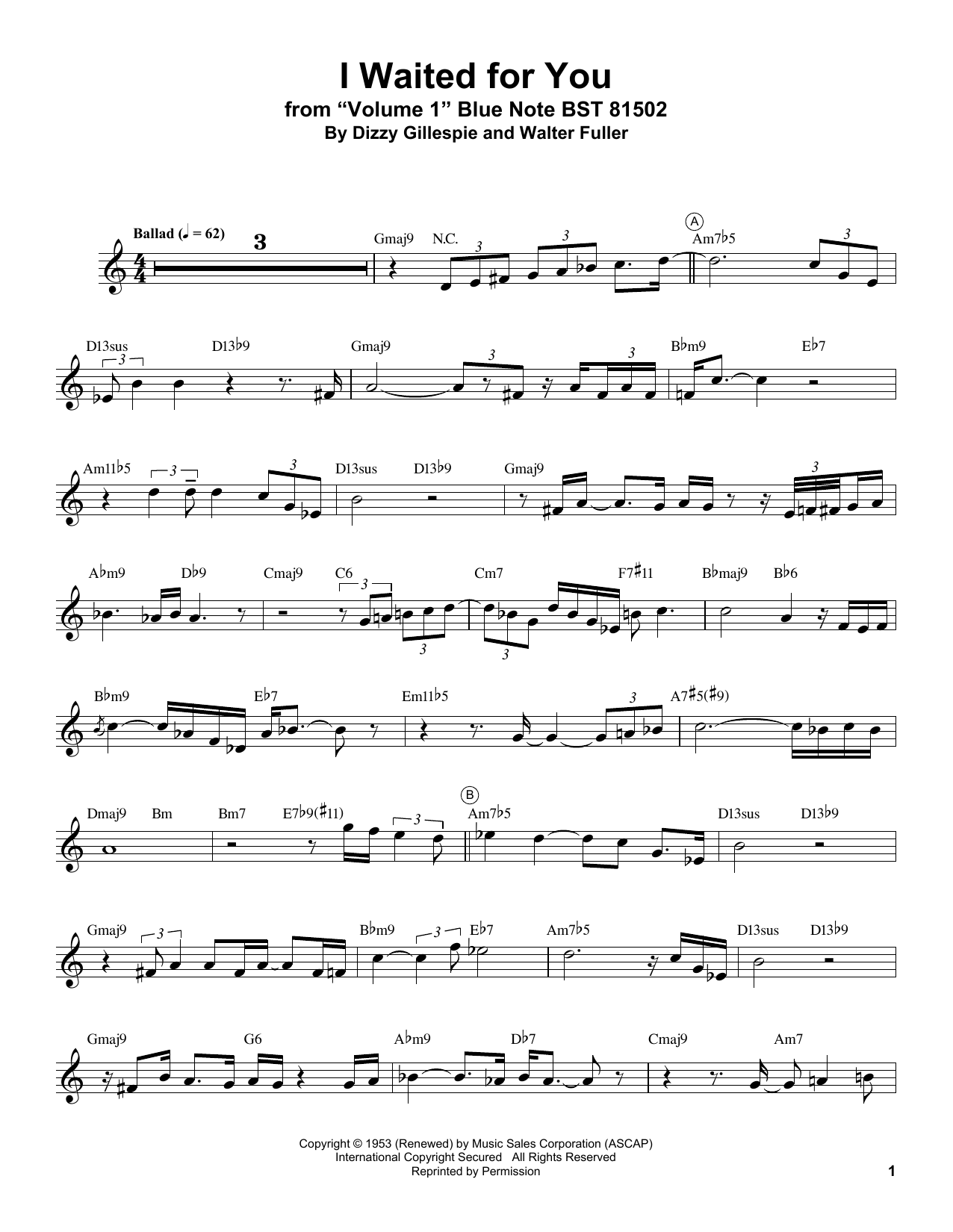 Miles Davis I Waited For You Sheet Music Notes & Chords for Trumpet Transcription - Download or Print PDF