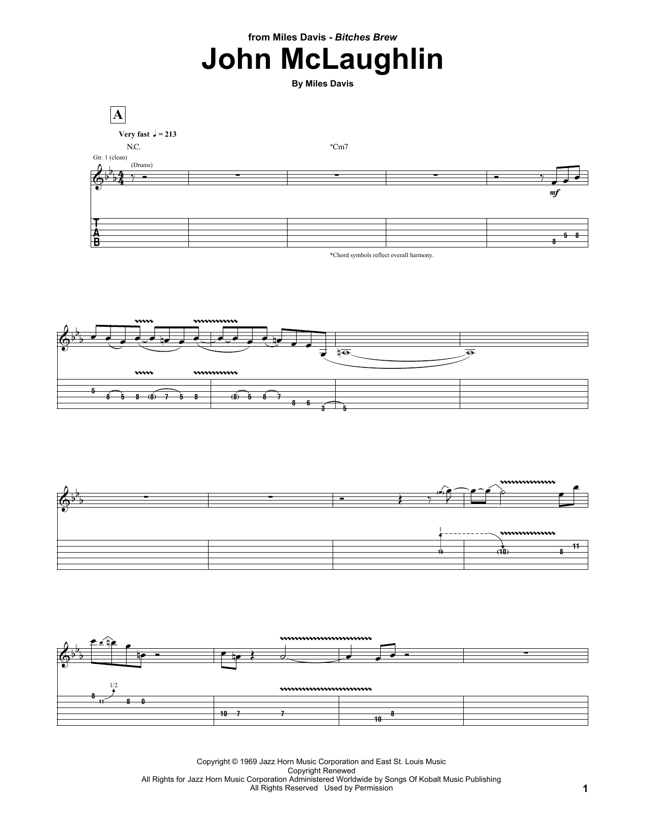 Miles Davis John McLaughlin Sheet Music Notes & Chords for Guitar Tab - Download or Print PDF