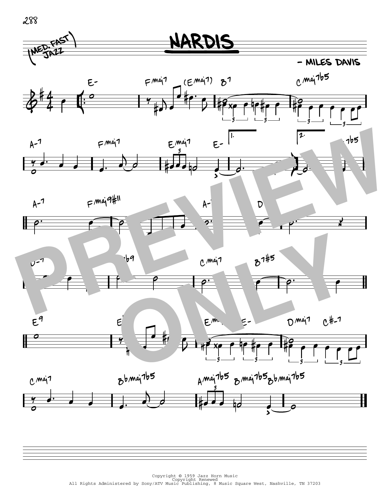 Miles Davis Nardis [Reharmonized version] (arr. Jack Grassel) Sheet Music Notes & Chords for Real Book – Melody & Chords - Download or Print PDF