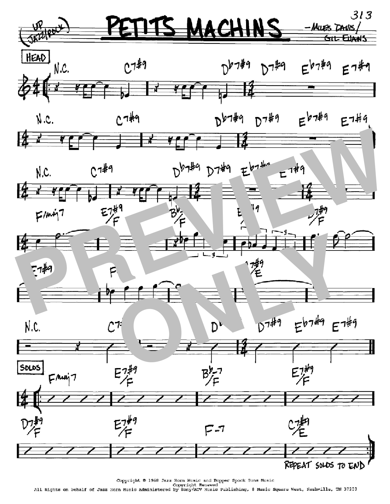 Miles Davis Petits Machins Sheet Music Notes & Chords for Trumpet Transcription - Download or Print PDF