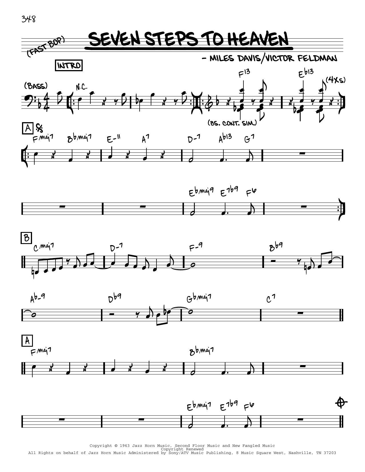 Miles Davis Seven Steps To Heaven [Reharmonized version] (arr. Jack Grassel) Sheet Music Notes & Chords for Real Book – Melody & Chords - Download or Print PDF