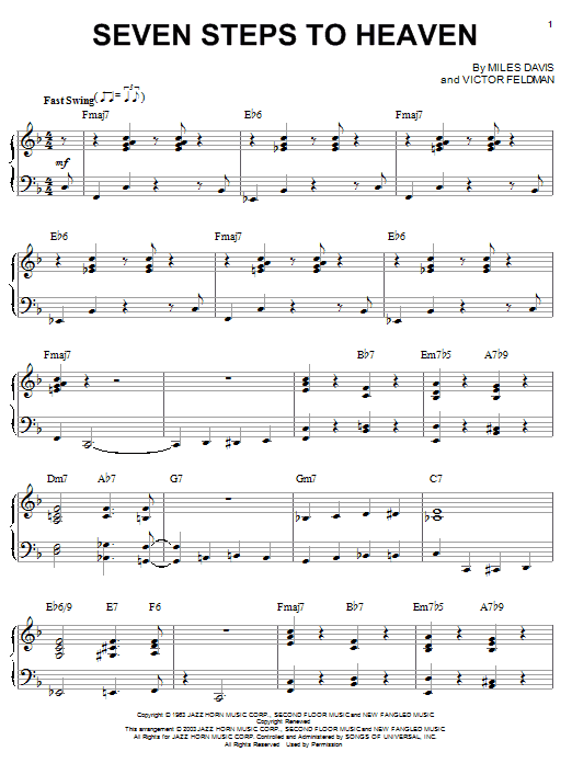 Miles Davis Seven Steps To Heaven Sheet Music Notes & Chords for Real Book – Melody & Chords - Download or Print PDF