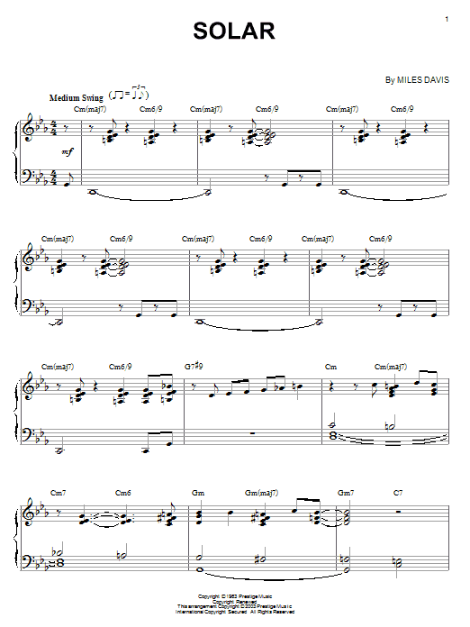 Miles Davis Solar Sheet Music Notes & Chords for Guitar Tab - Download or Print PDF