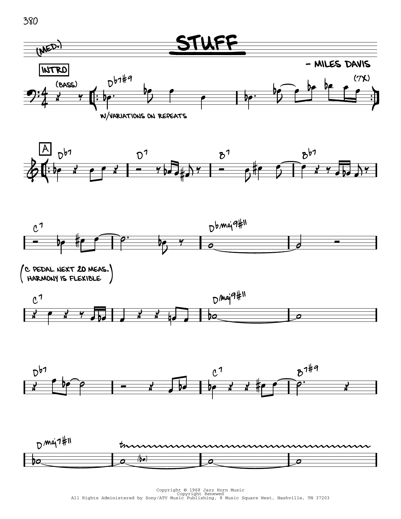 Miles Davis Stuff [Reharmonized version] (arr. Jack Grassel) Sheet Music Notes & Chords for Real Book – Melody & Chords - Download or Print PDF