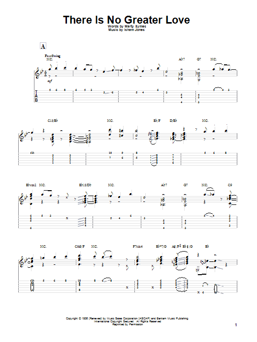 Miles Davis There Is No Greater Love Sheet Music Notes & Chords for Guitar Tab - Download or Print PDF