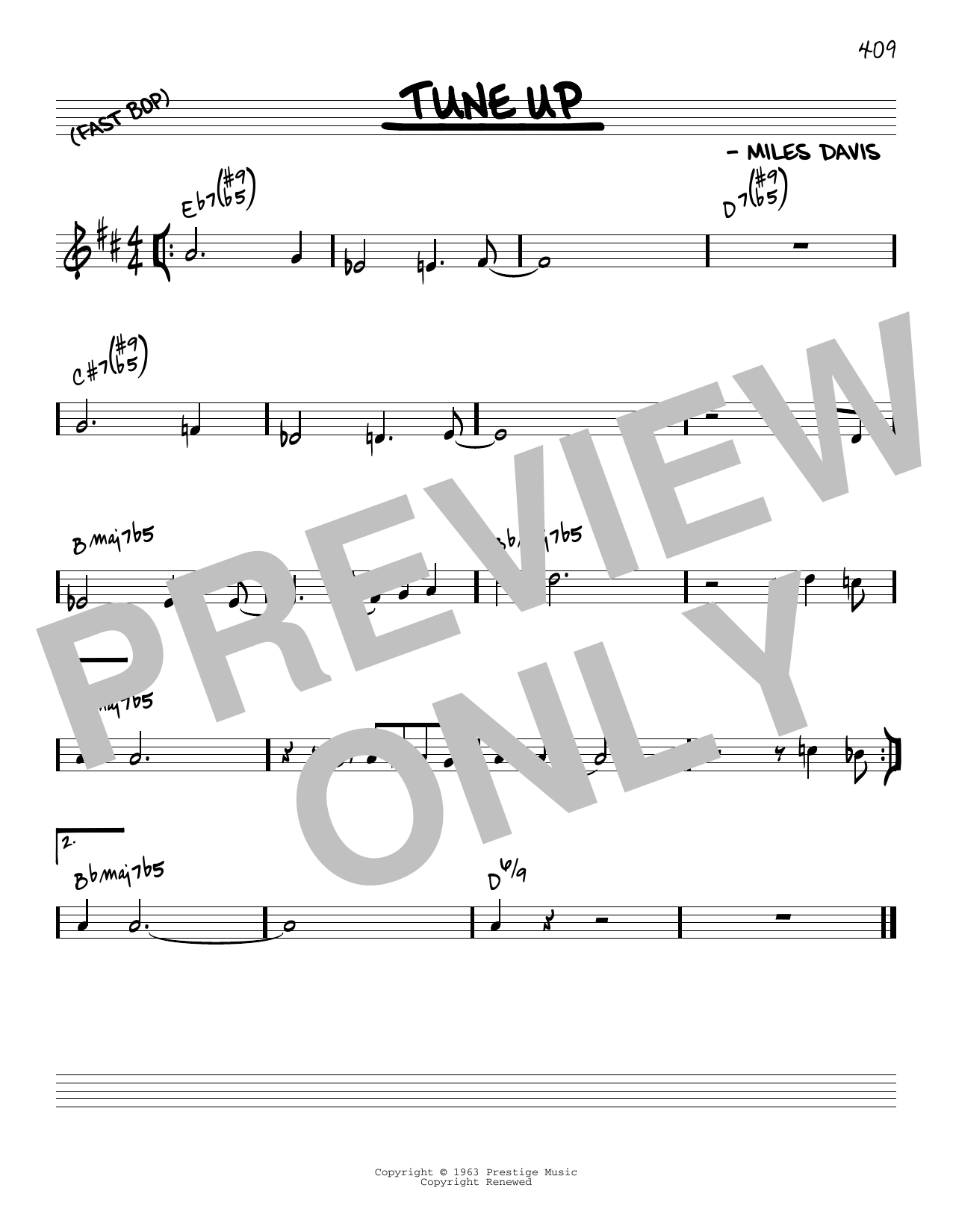 Miles Davis Tune Up [Reharmonized version] (arr. Jack Grassel) Sheet Music Notes & Chords for Real Book – Melody & Chords - Download or Print PDF