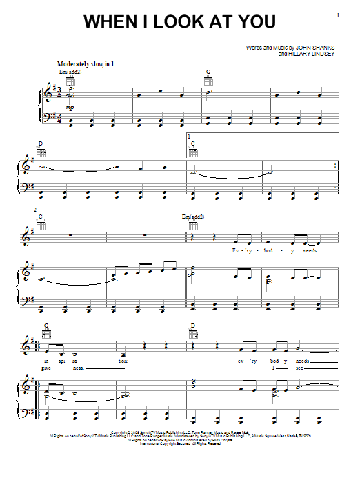 Miley Cyrus When I Look At You Sheet Music Notes & Chords for Educational Piano - Download or Print PDF