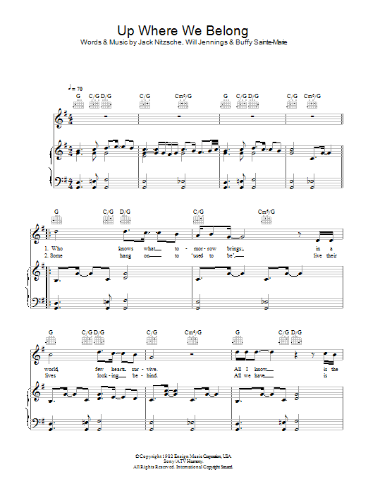 Military Wives Up Where We Belong Sheet Music Notes & Chords for Piano, Vocal & Guitar - Download or Print PDF