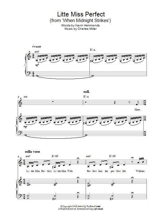 Miller & Hammonds Little Miss Perfect Sheet Music Notes & Chords for Piano, Vocal & Guitar - Download or Print PDF