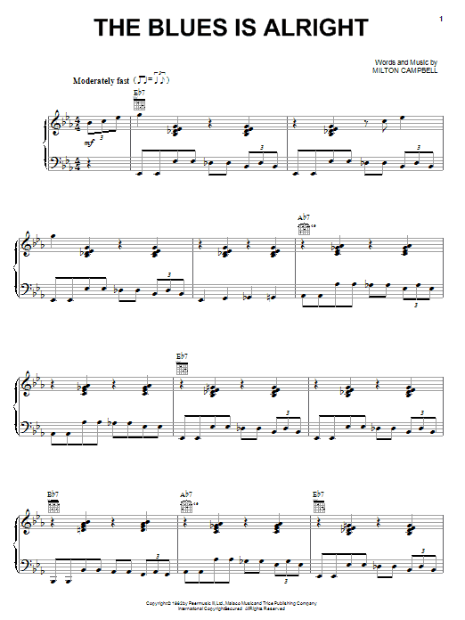 Milton Campbell The Blues Is Alright Sheet Music Notes & Chords for Easy Guitar - Download or Print PDF