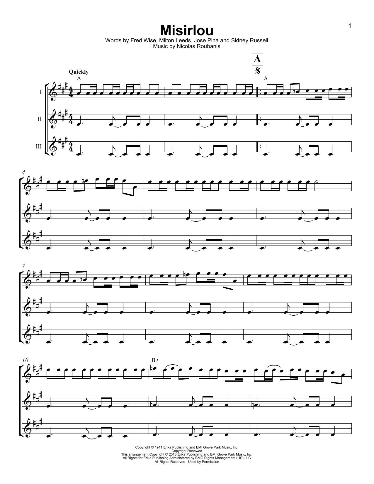 Dick Dale Misirlou Sheet Music Notes & Chords for Guitar Ensemble - Download or Print PDF