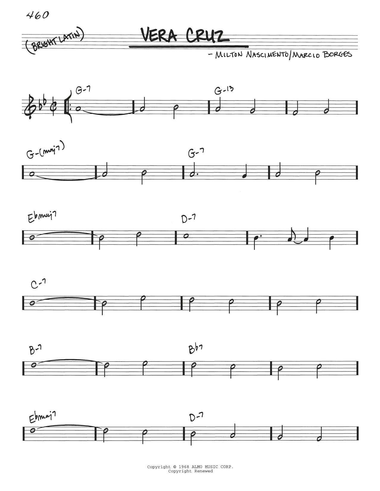 Milton Nascimento Vera Cruz Sheet Music Notes & Chords for Real Book – Melody & Chords - Download or Print PDF