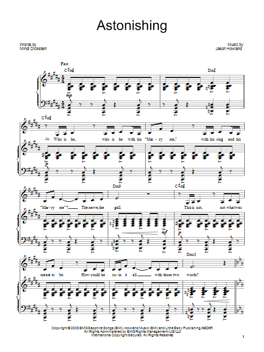 Mindi Dickstein Astonishing Sheet Music Notes & Chords for Piano, Vocal & Guitar (Right-Hand Melody) - Download or Print PDF