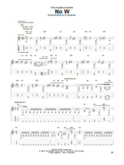 Ministry No W Sheet Music Notes & Chords for Guitar Tab - Download or Print PDF