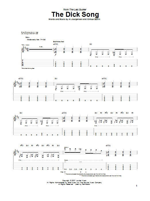 Ministry The Dick Song Sheet Music Notes & Chords for Guitar Tab - Download or Print PDF