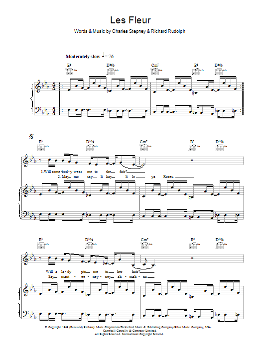 Minnie Riperton Les Fleur Sheet Music Notes & Chords for Lyrics & Chords - Download or Print PDF