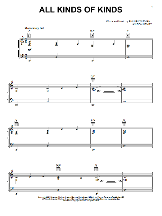 Miranda Lambert All Kinds Of Kinds Sheet Music Notes & Chords for Piano, Vocal & Guitar (Right-Hand Melody) - Download or Print PDF