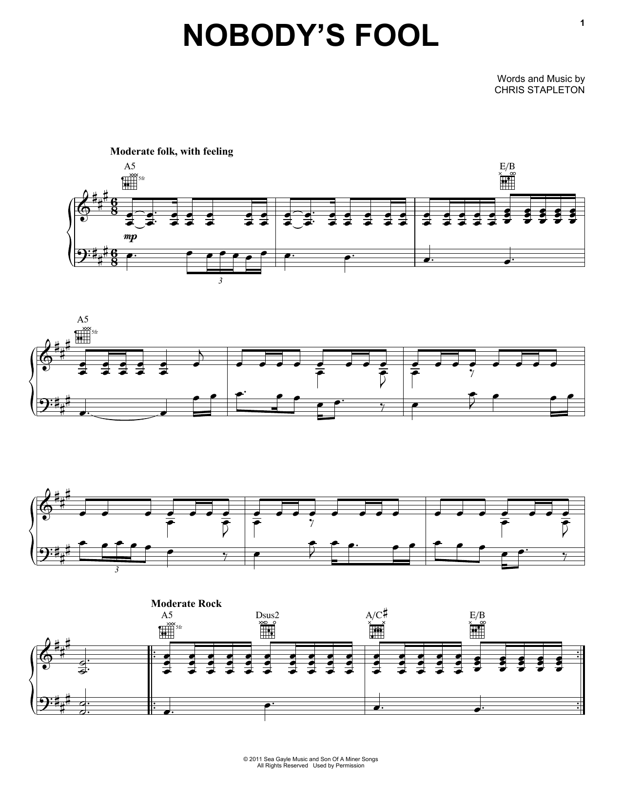 Miranda Lambert Nobody's Fool Sheet Music Notes & Chords for Piano, Vocal & Guitar (Right-Hand Melody) - Download or Print PDF Miranda Lambert Nobody's Fool Sheet Music Notes & Chords for Piano, Vocal & Guitar (Right-Hand Melody) - Download or Print PDF