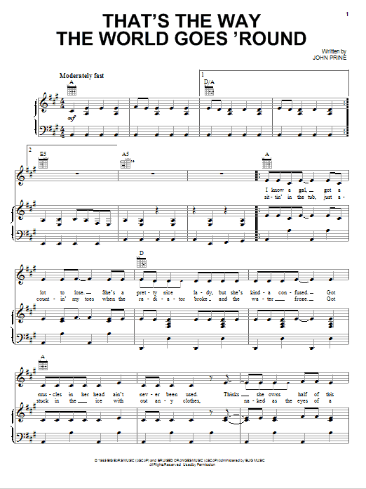 Miranda Lambert That's The Way The World Goes 'Round Sheet Music Notes & Chords for Piano, Vocal & Guitar (Right-Hand Melody) - Download or Print PDF