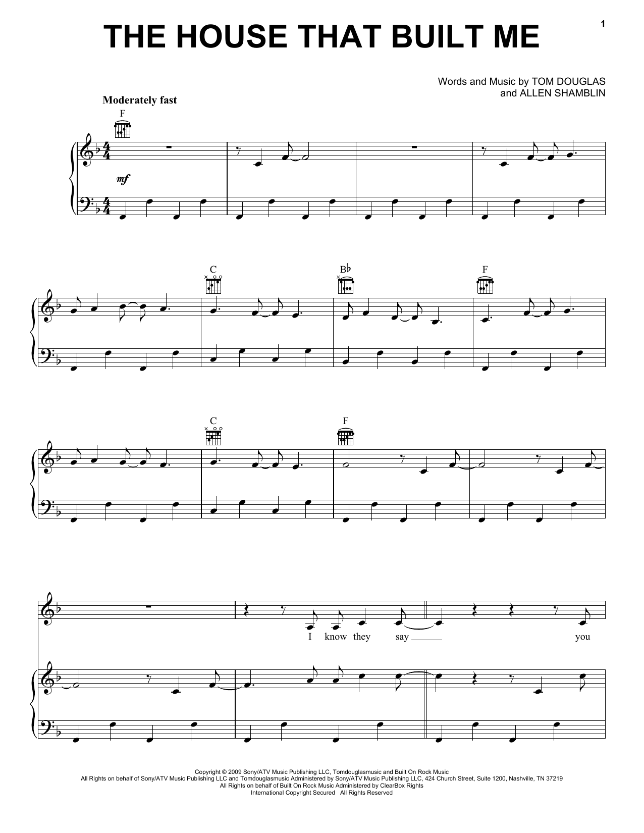 Miranda Lambert The House That Built Me Sheet Music Notes & Chords for Easy Guitar Tab - Download or Print PDF