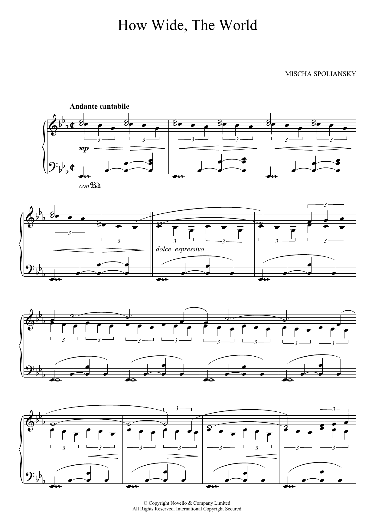 Mischa Spoliansky How Wide, The World Sheet Music Notes & Chords for Piano - Download or Print PDF