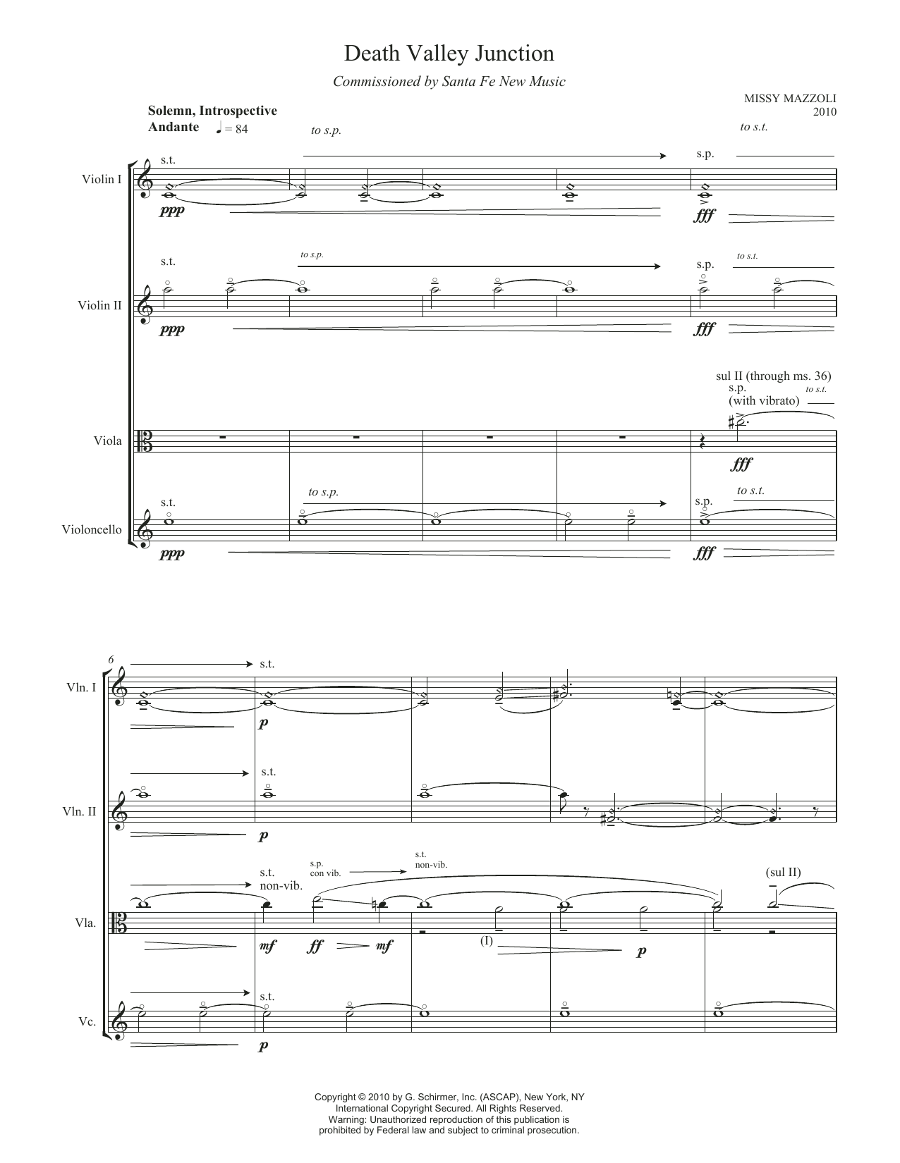 Missy Mazzoli Death Valley Junction Sheet Music Notes & Chords for Chamber Group - Download or Print PDF