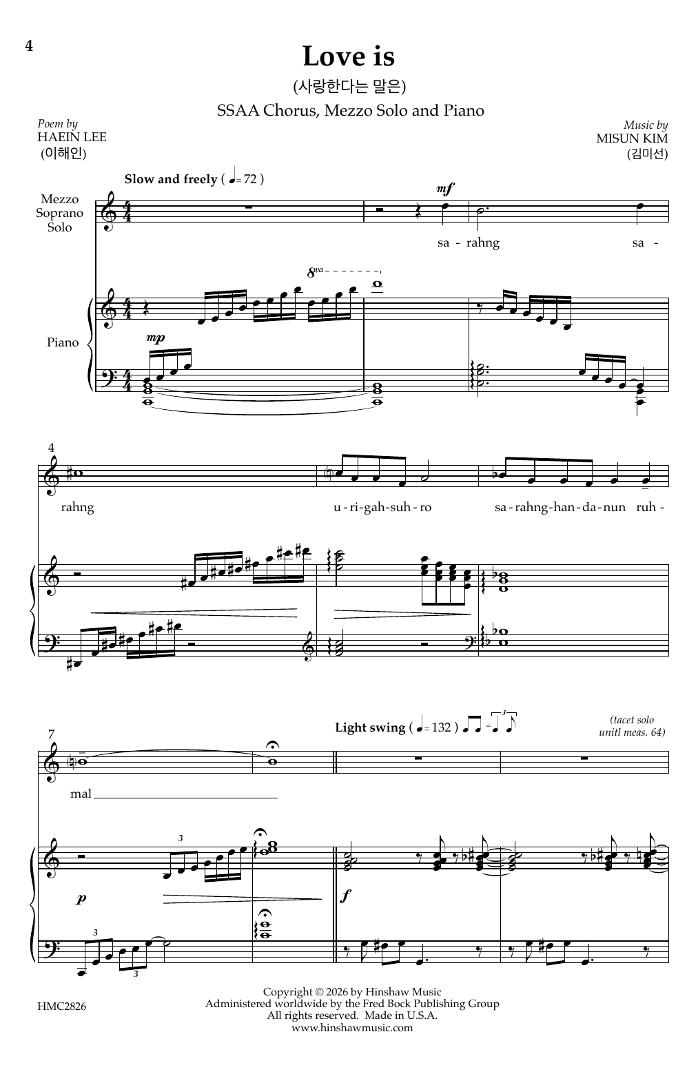 Misun Kim Love Is Sheet Music Notes & Chords for Choir - Download or Print PDF