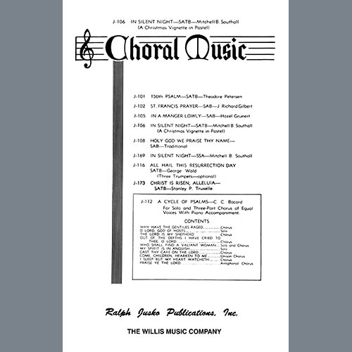 Mitchell B. Southall, In Silent Night (A Christmas Vignette in Pastel), SATB Choir